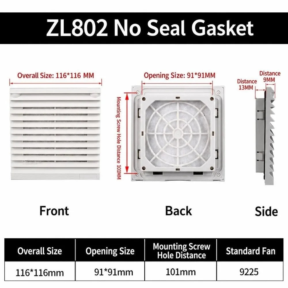 ABS Vent Grille Dustproof Waterproof Louver Fan Cover