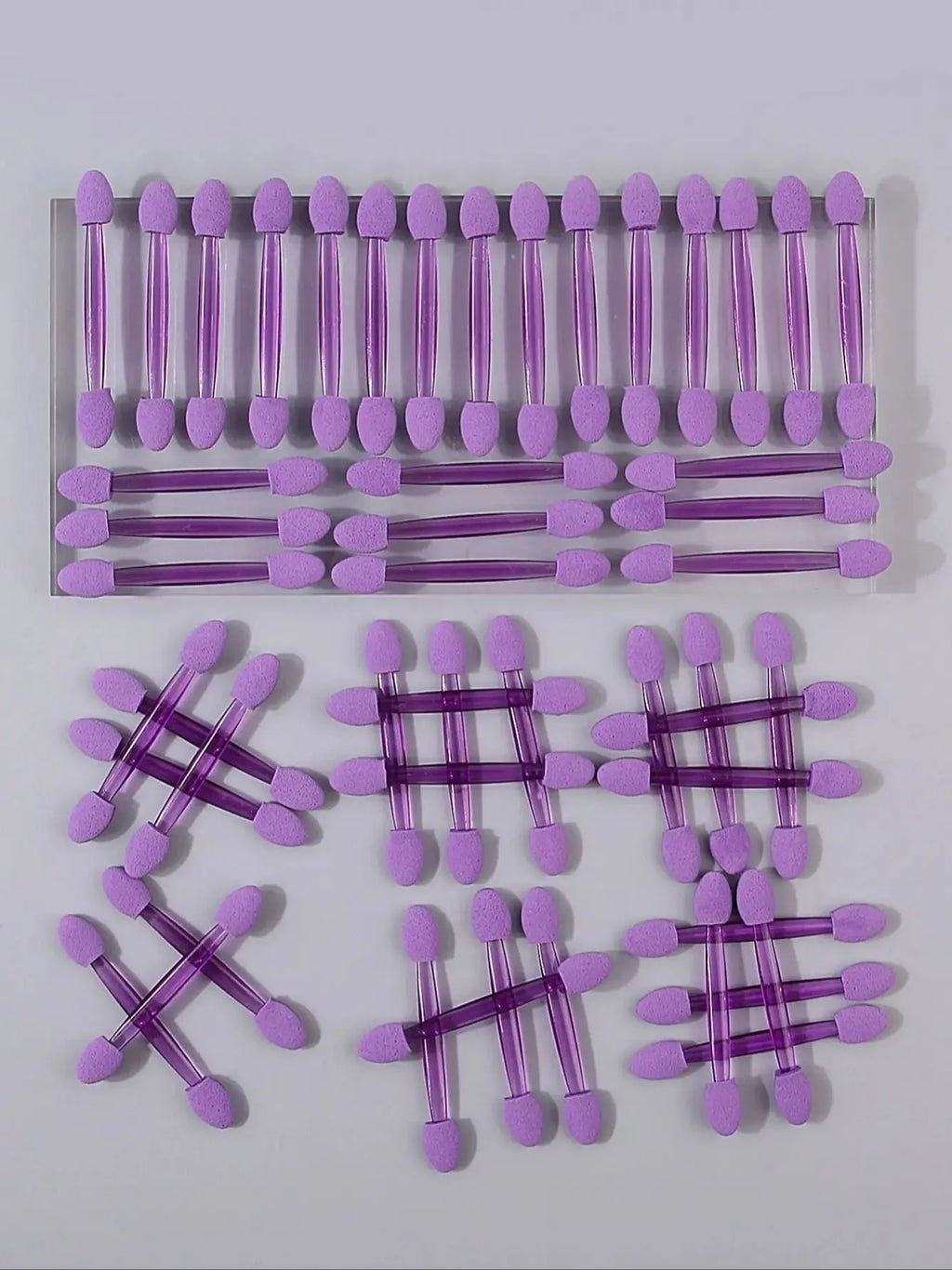 50pcs Double-Headed Sponge Eyeshadow Applicator Sticks | Reusable