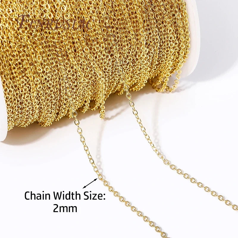 18K Gold Plated O-Shape Chain 2mm | DIY Jewelry Making