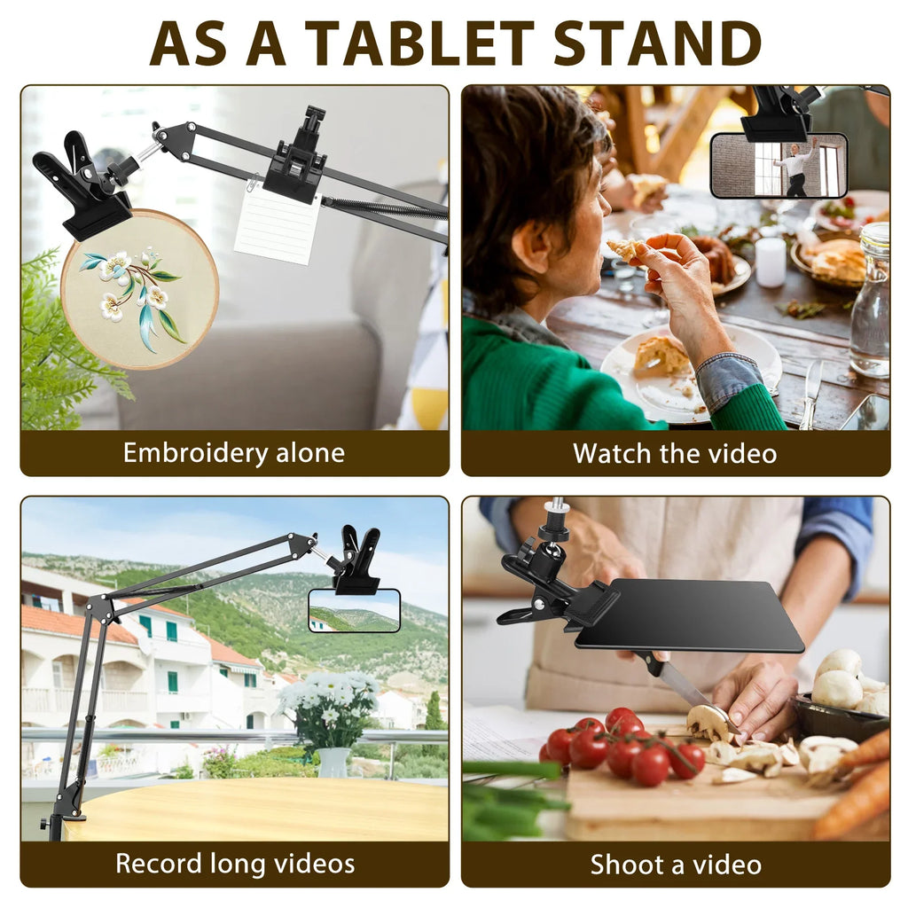 Adjustable Metal Embroidery Hoop Stand 360° Rotatable Holder