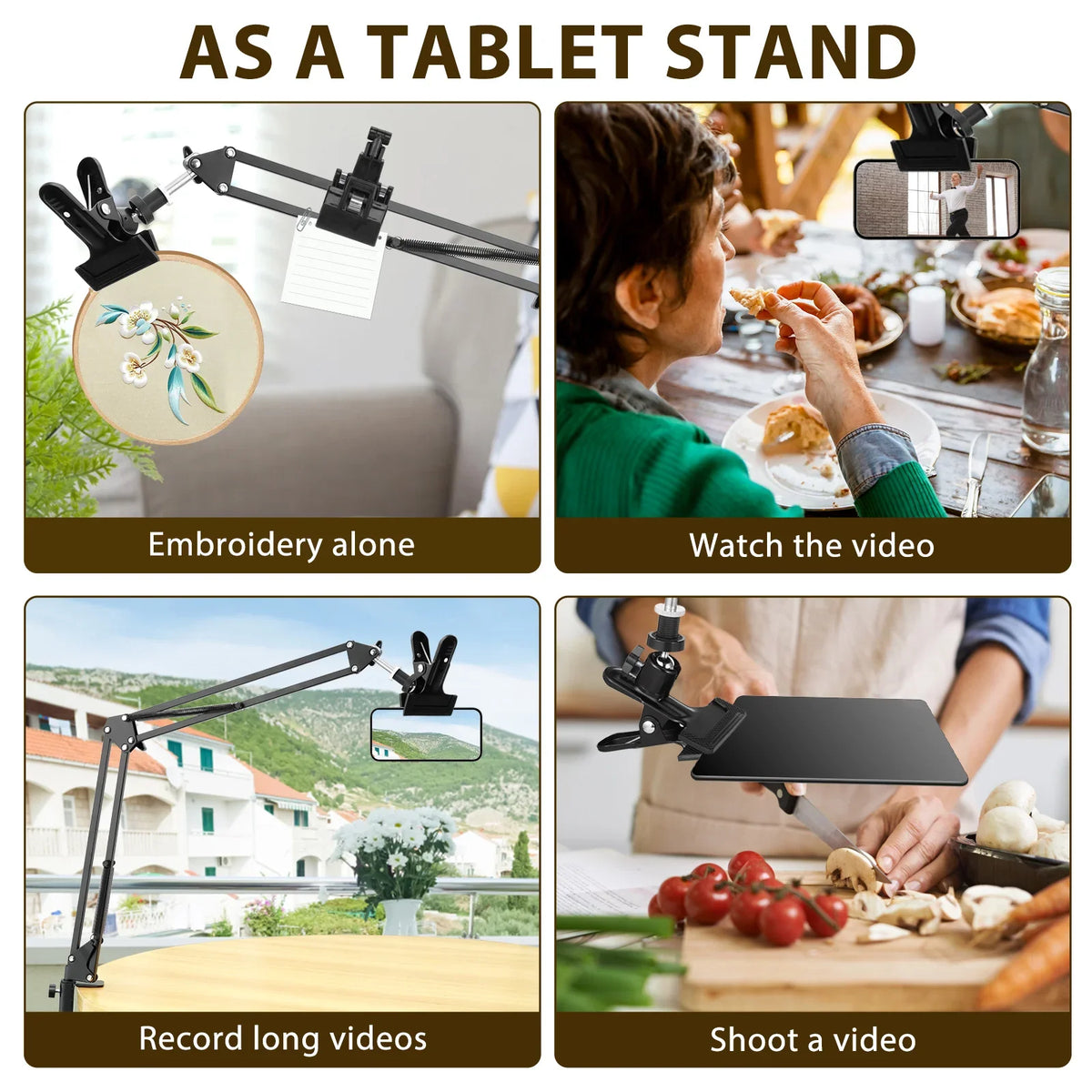 Adjustable Metal Embroidery Hoop Stand 360° Rotatable Holder