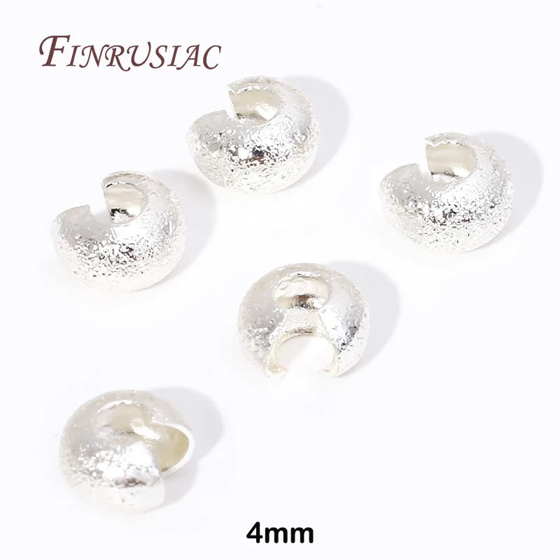 18K Gold Plated Crimp Bead Covers 3mm 4mm – 50/100pcs DIY