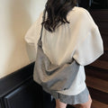 Nixie Denim Crossbody Dumpling Bag – Large Capacity Hobo