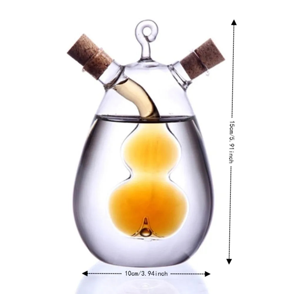 Glass 2-in-1 Olive Oil & Vinegar Dispenser Bottle 350ml