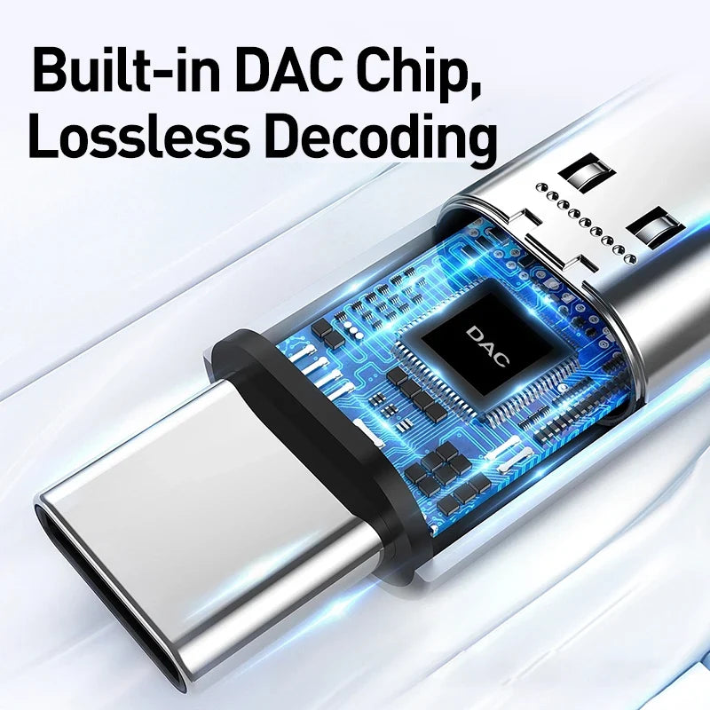 Rocoren USB-C to 3.5mm Audio Adapter – DAC AUX Headphone Cable