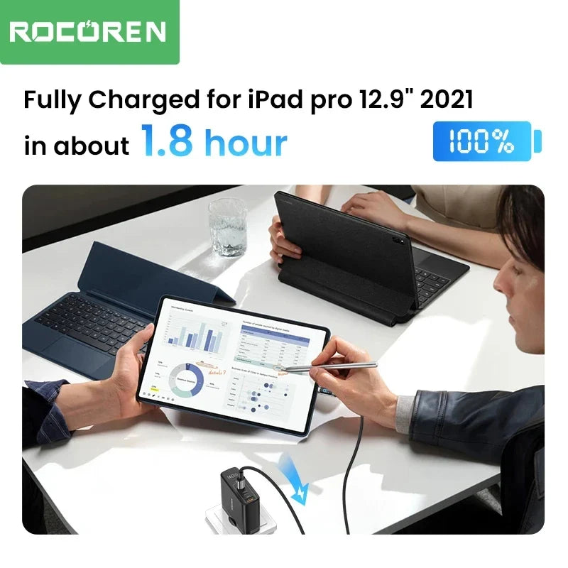Rocoren 100W USB-C Cable 5A Fast Charging LED Display PD