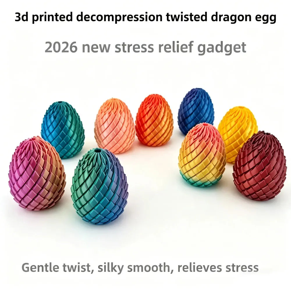 3D Printed Dragon Egg Fidget Toy – Deformable Desk Ornament