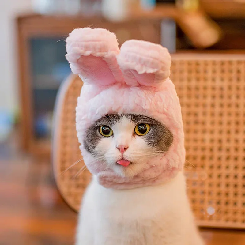 Cute Bear Rabbit Hooded Pet Hat – Soft Fleece Cat & Dog Cosplay