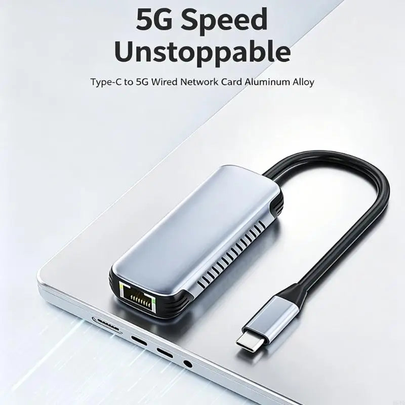 USB-C to RJ45 Ethernet Adapter 5Gbps Aluminum | Plug & Play
