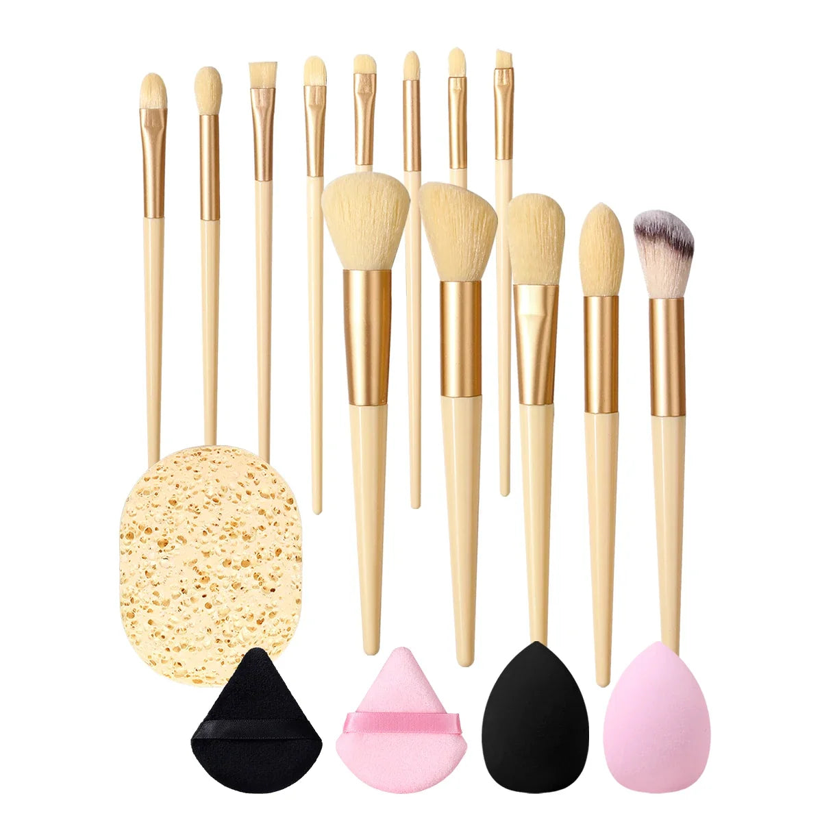 Nixie 18-Piece Makeup Brush Set – Powder, Blush & Eye Shadow