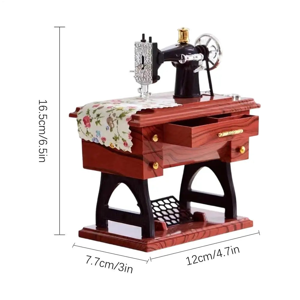 Vintage Sewing Machine Wind-Up Music Box | Home Décor Gift