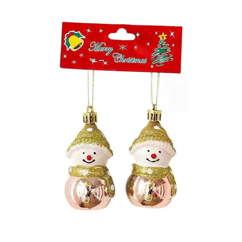 2PCS Red & White Santa Claus Christmas Tree Ornament Baubles