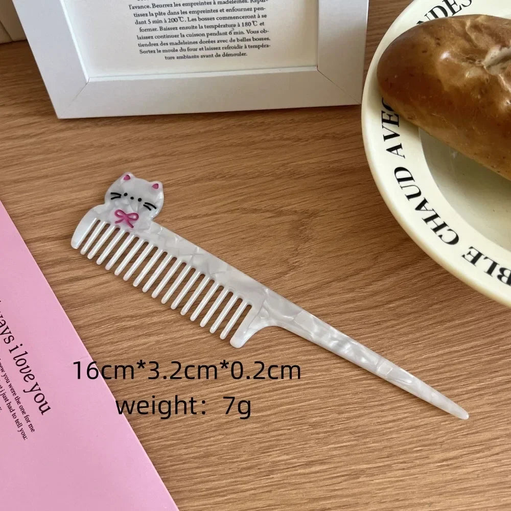 Tulip Acetate Wide Tooth Pointed Tail Hair Comb | Nixie