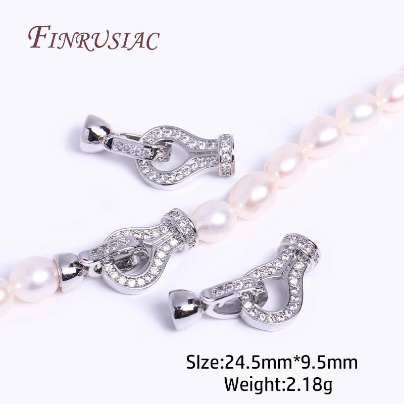 18K Gold Plated Zircon Bead Clasp | DIY Necklace Jewelry