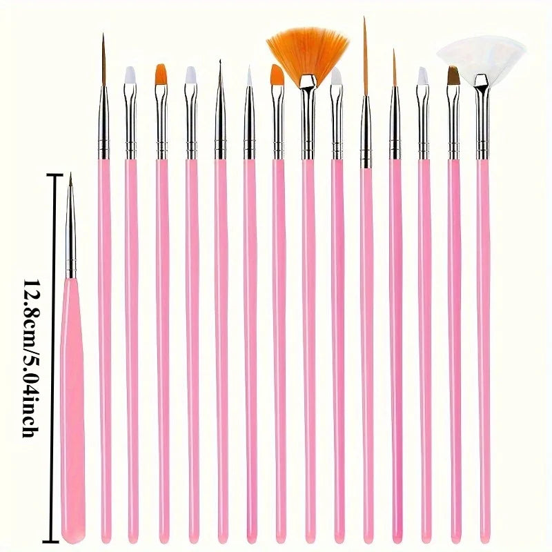15pc Fine Detail Paint Brush Set – Acrylic, Oil & Watercolor