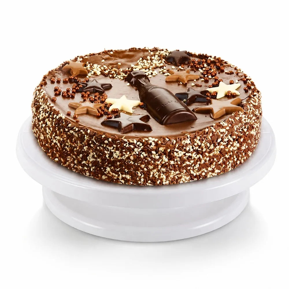 360° Cake Turntable Set – Scraper, Nozzles & Decorating Tools