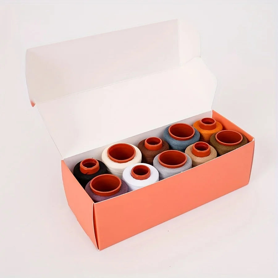 10-Spool Polyester Sewing Thread Set – 800 Yards, Neutral Colors