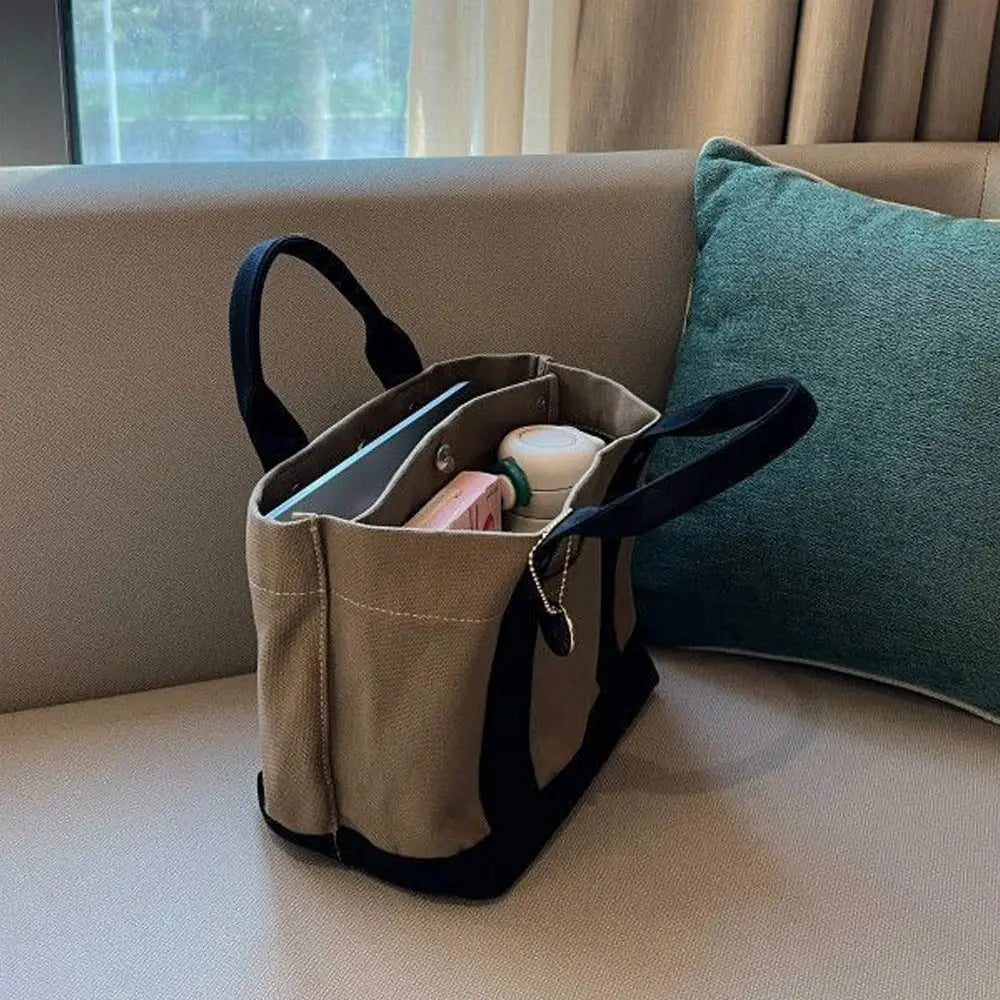 Women's Large Canvas Tote Bag – Multi-Compartment Travel Bag