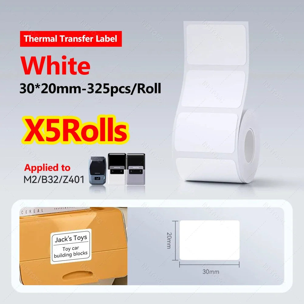 NiiMBOT M2/M3 Thermal Transfer Label Paper Rolls – 3 or 5 Pack