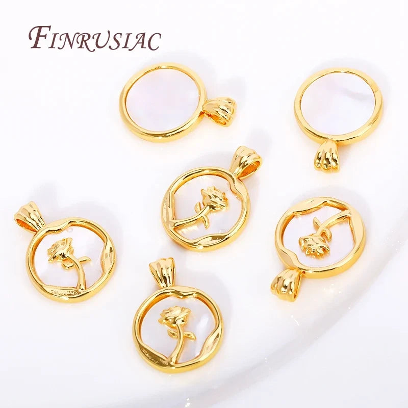 18K Gold Plated Rose Pendant Charms | DIY Jewelry Making