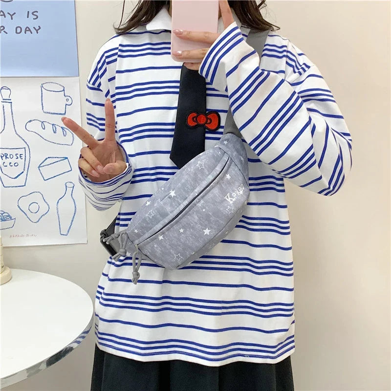 Canvas Crossbody Chest Bag – Casual Zipper Waist & Phone Bag