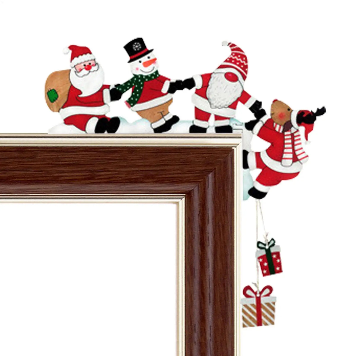 Wooden Christmas Door Frame Decoration – Santa Snowman Elk