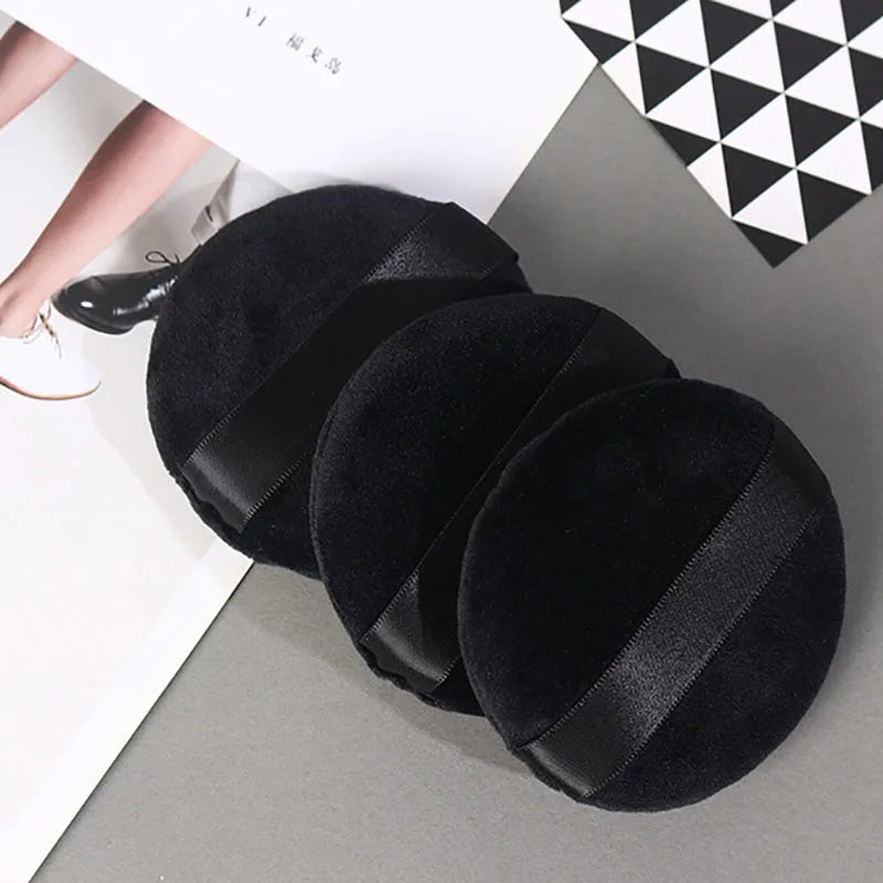 Black Velvet Powder Puffs Ultra Soft Flocking 2/3 Pack