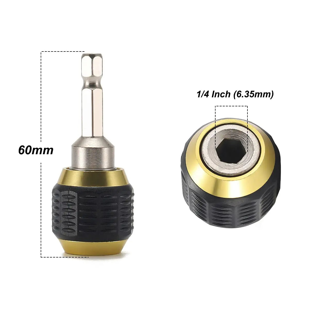 Hex Quick-Change Drill Bit Adapter – Self-Locking Double-Ended