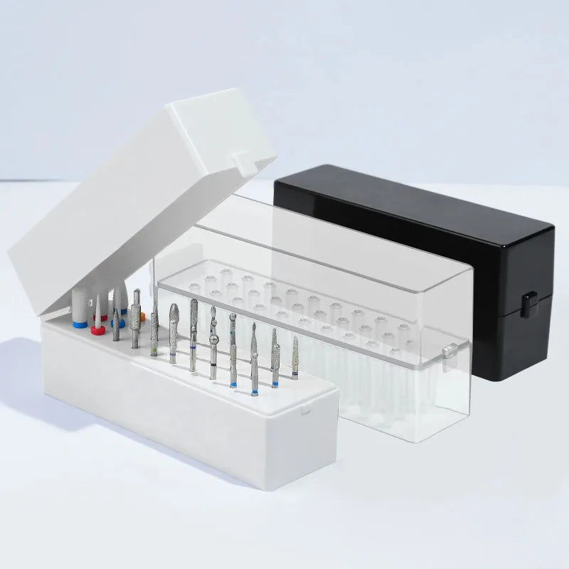 30-Hole Nail Drill Bit Holder Organizer Stand | Display Storage