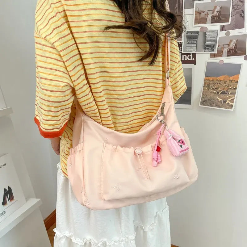 Nixie Puff Pleated Drawstring Nylon Bag – Shoulder & Crossbody