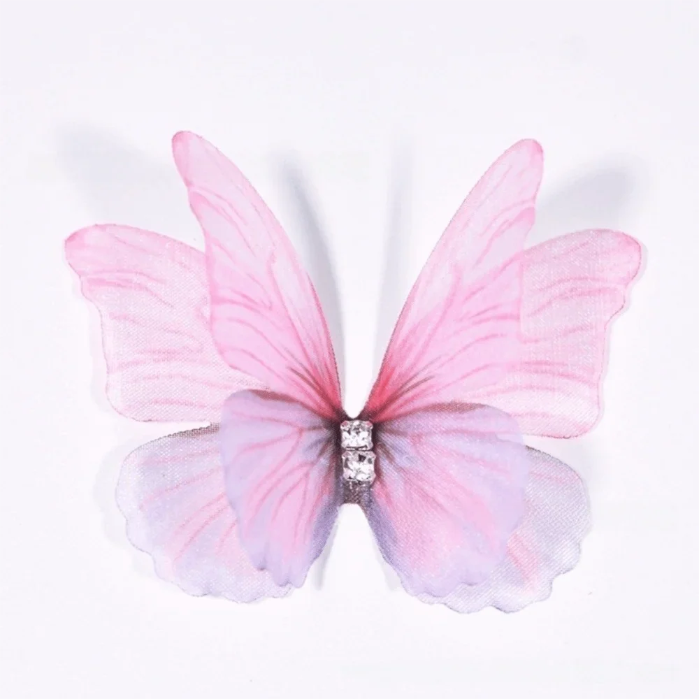 50Pcs 3D Organza Butterfly Appliques – Colorful Mesh Patches