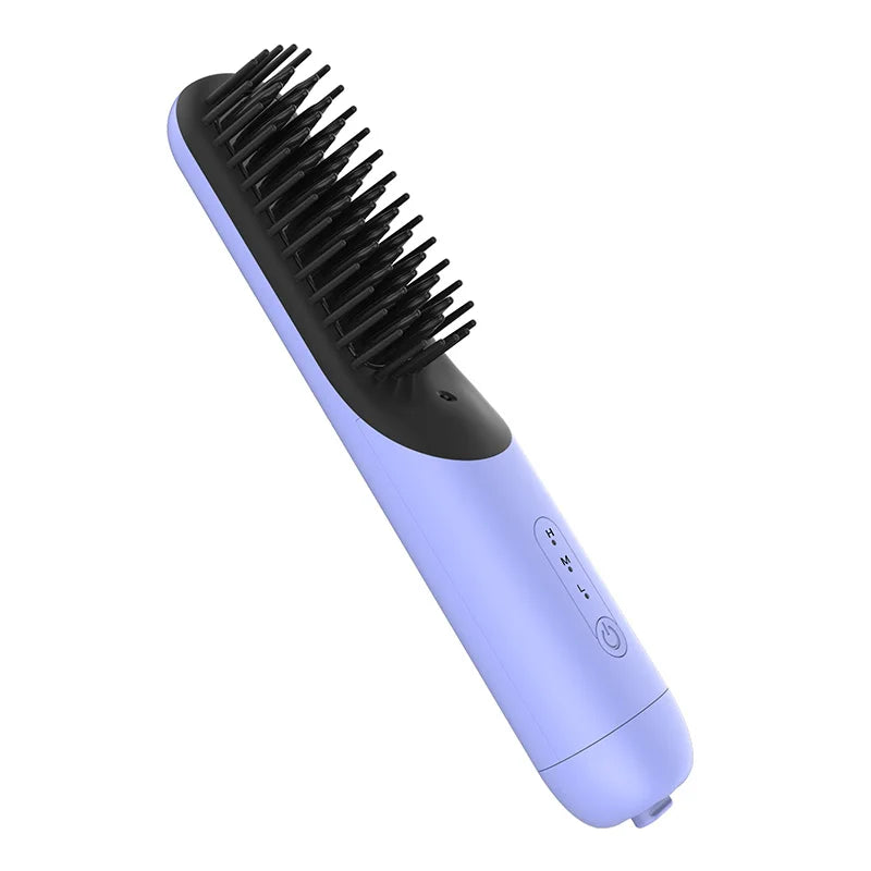 Wireless Negative Ion Hair Straightening Brush – USB-C Cordless