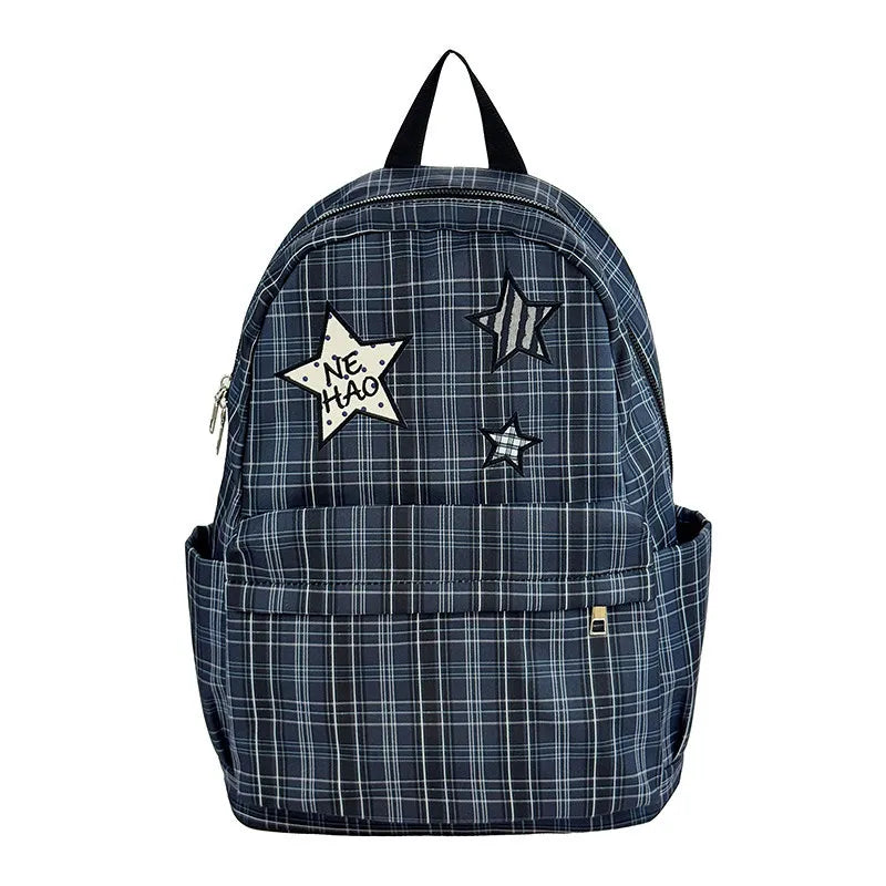 Korean Star Polka Dot Backpack – Large Capacity Nylon Bag