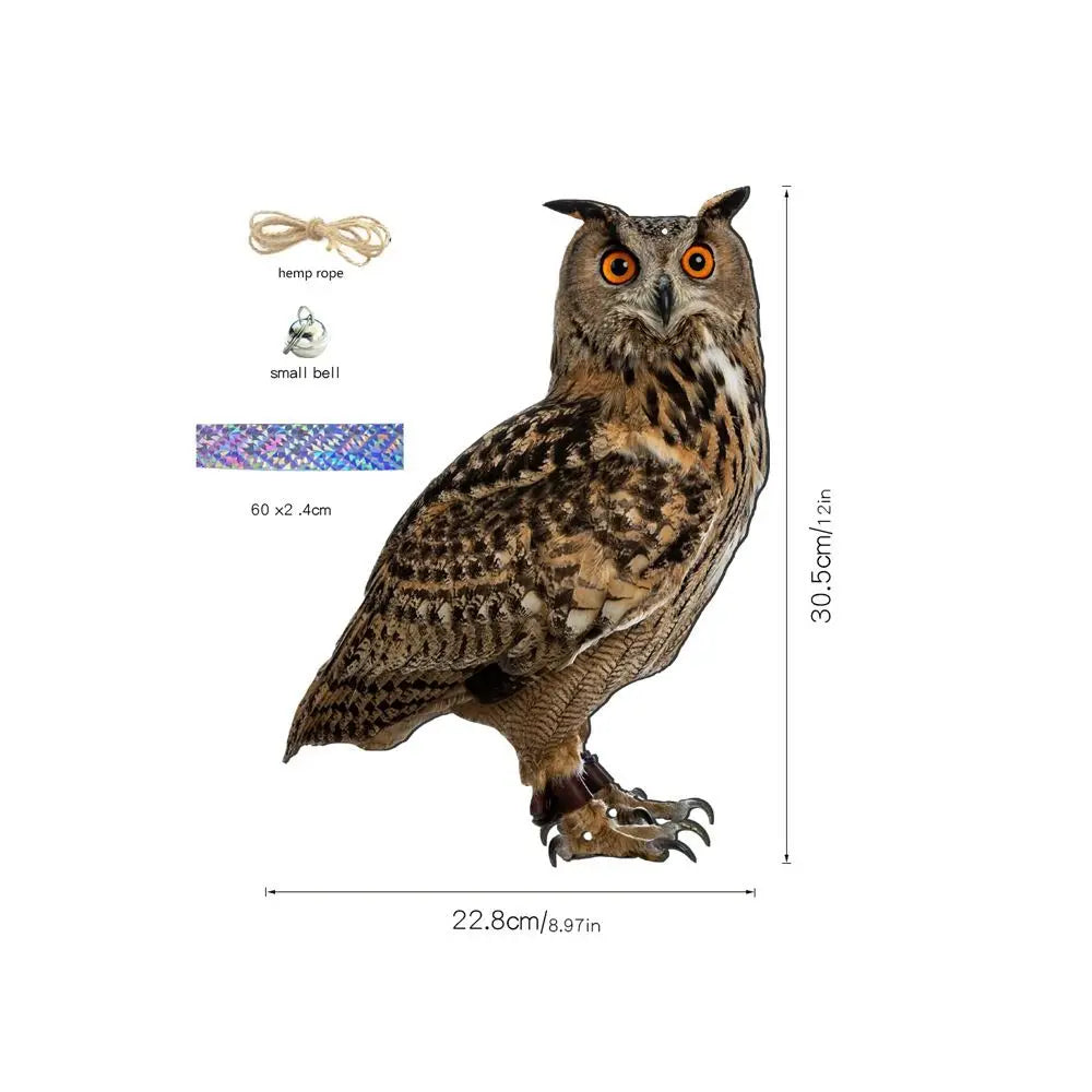 Owl Scarecrow Bird Repeller Wind Chime with Bells – Waterproof