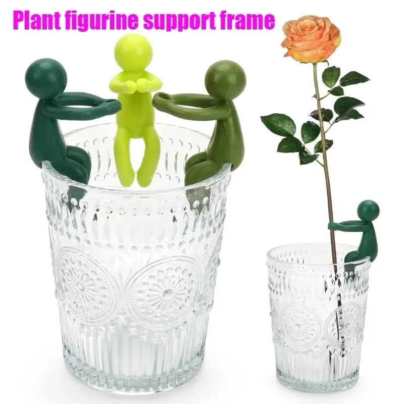 3pcs Cute Little Man Plant Support Stand – Vine & Flower Bracket