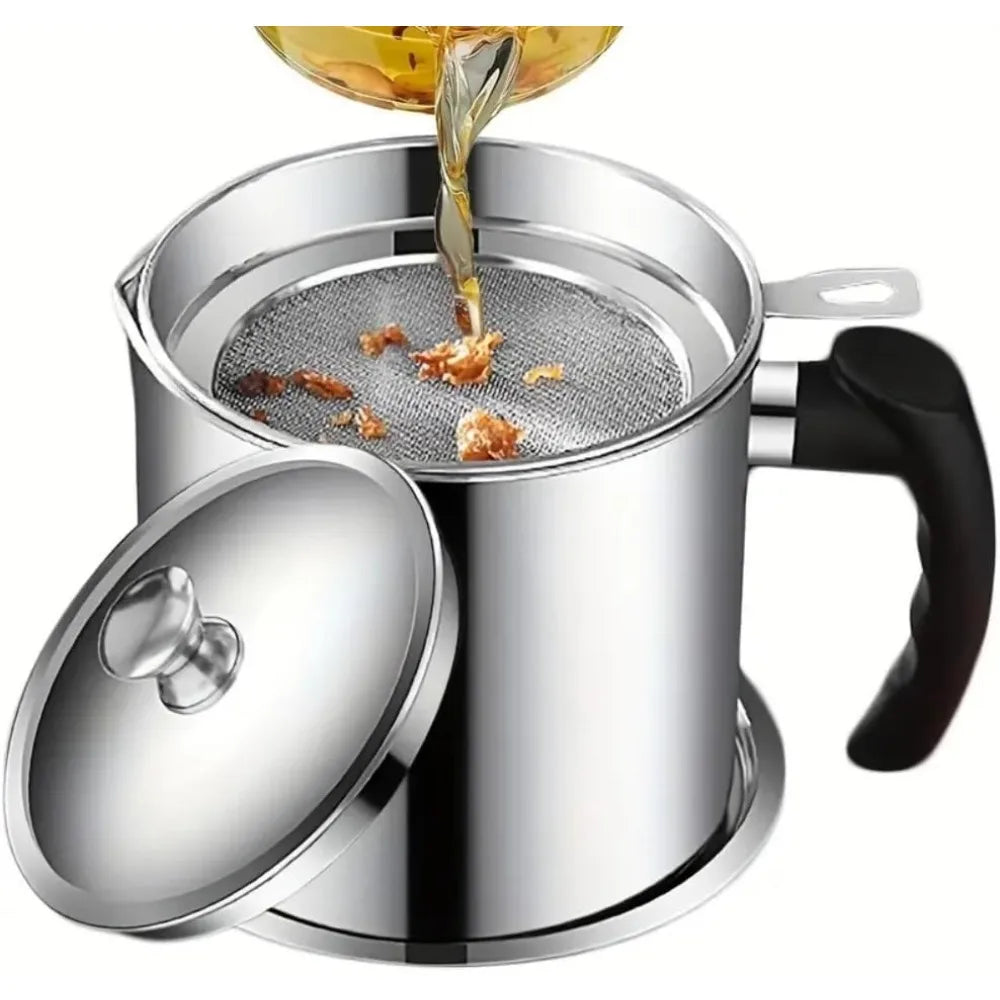Stainless Steel Oil Filter Cup – Leak-Proof Storage Bottle