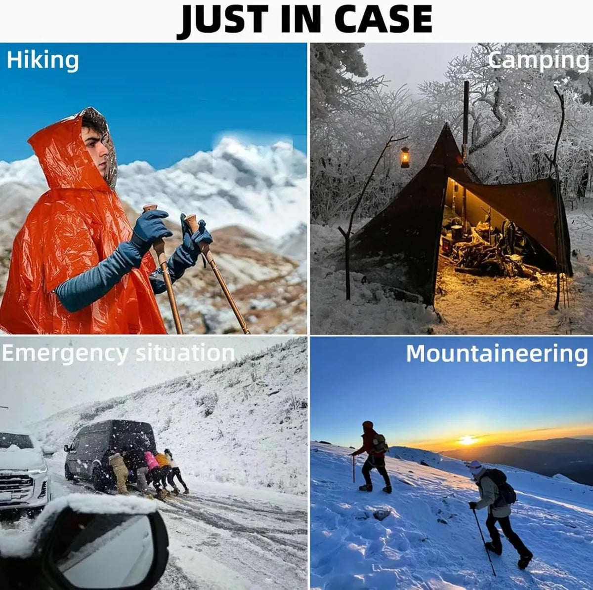 2-in-1 Emergency Rain Poncho & Thermal Survival Blanket