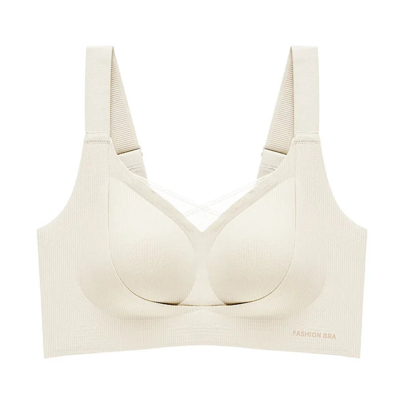 Women's Wire-Free 3/4 Cup Gathered Bra | Knit Unlined Style