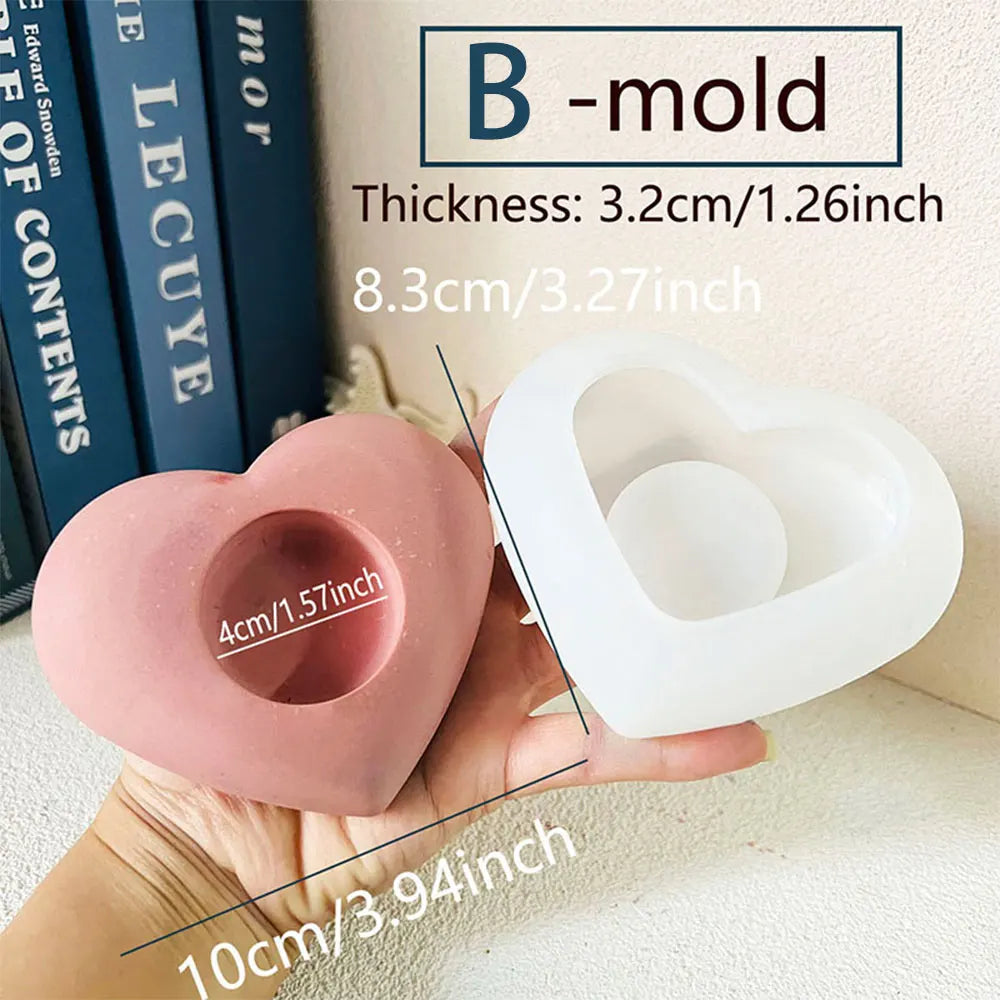 Lunar Surface Candle Holder Silicone Mold – Moon Star Heart