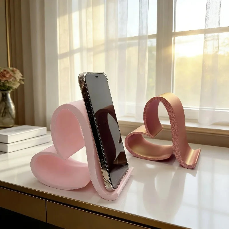 Heart Shape Phone Stand – 3D Printed Universal Desk Holder