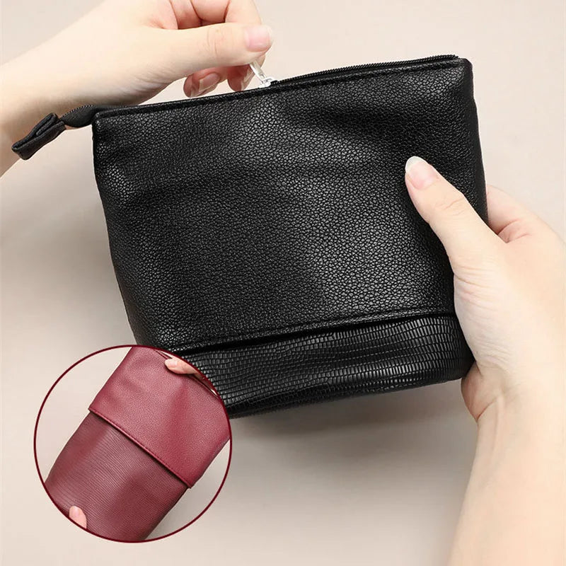 Stretchable PU Leather Makeup Brush Organizer Bag | Multi-Slot