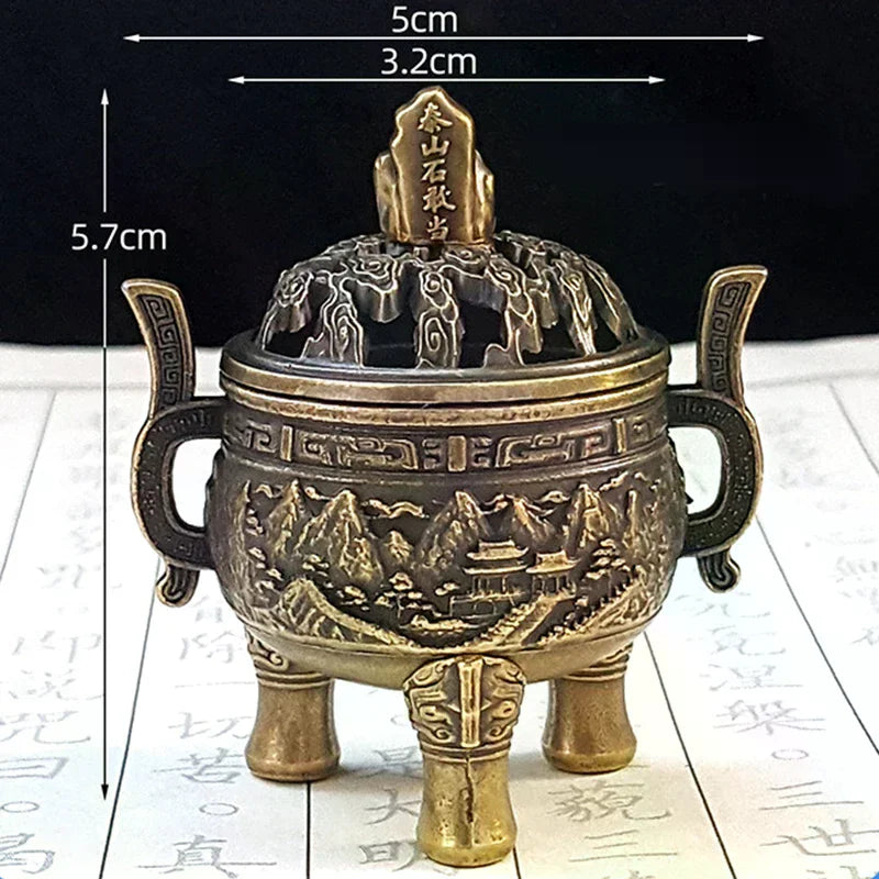 Three-Legged Incense Burner Bowl – Ancient Taishan Stone Style