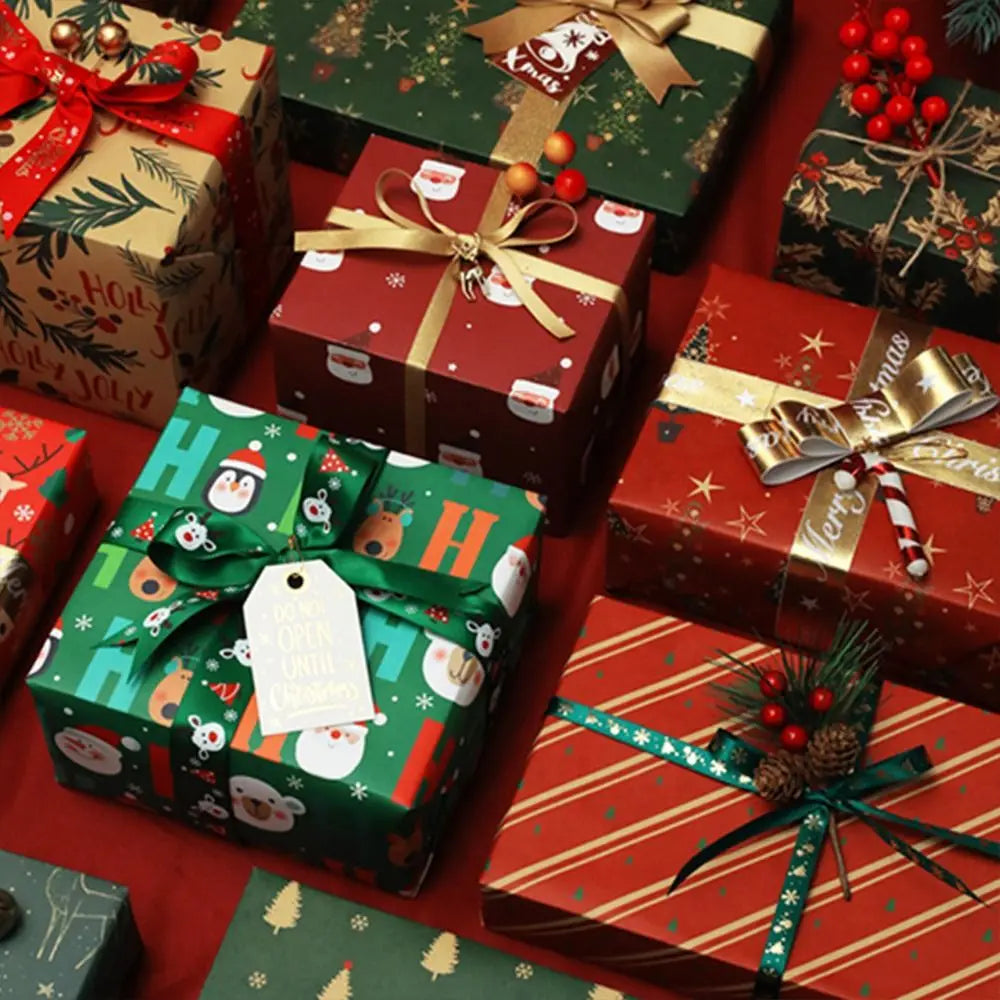 Vintage Christmas Gift Wrapping Paper – Santa & Tree DIY Craft