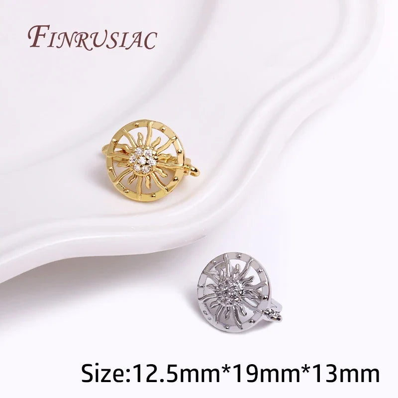 Sunflower Earring Hooks 18K Gold Plated DIY Jewelry Findings