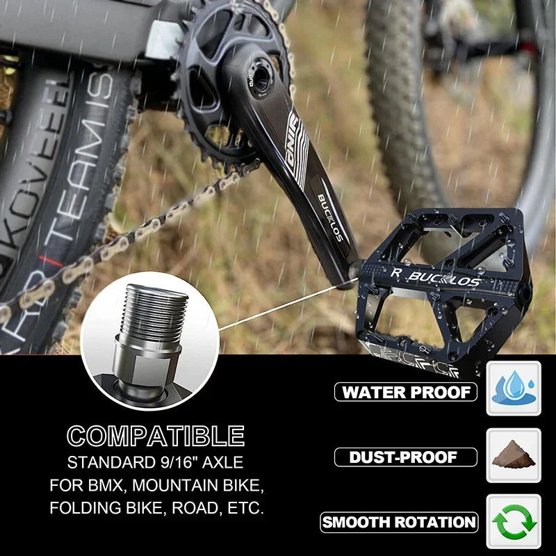 BUCKLOS Ultralight Nylon Flat Bike Pedals | MTB & Road