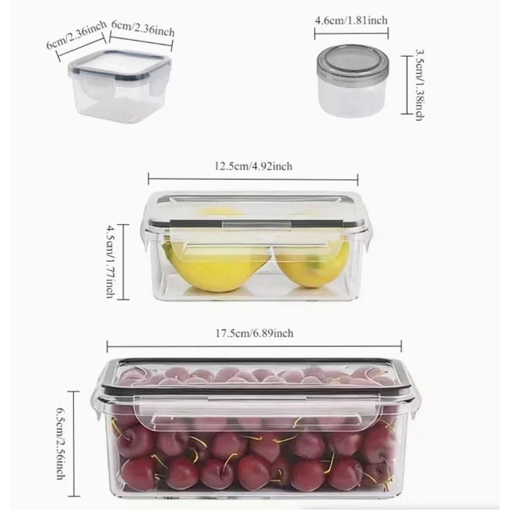 4-Piece Clear Food Storage Containers with Snap Lids