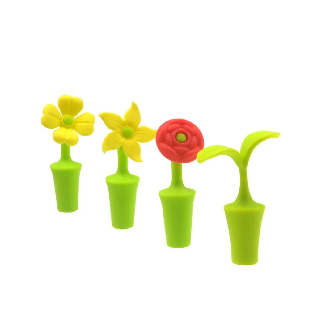 Silicone Wine Bottle Stopper Flower Design – Leak-Proof