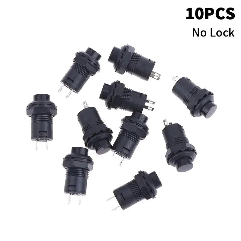 12mm Pushbutton Switches Self-Lock & Momentary OFF-ON – 10 Pack