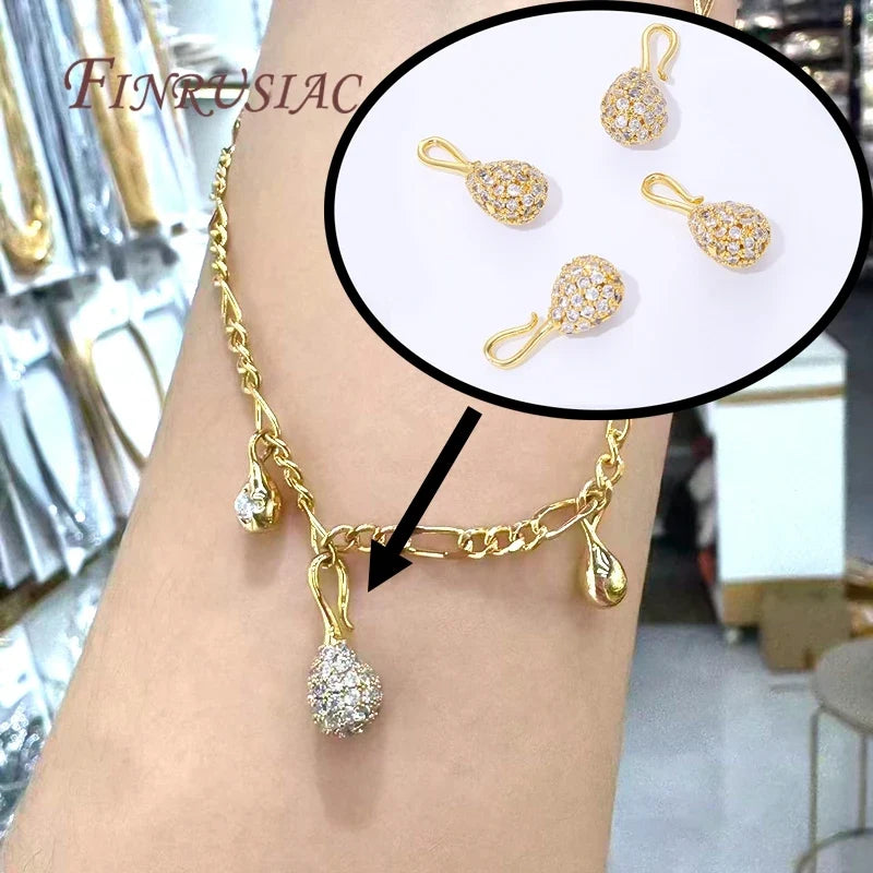 18K Gold Plated Zircon Charm Pendants | DIY Jewelry Making