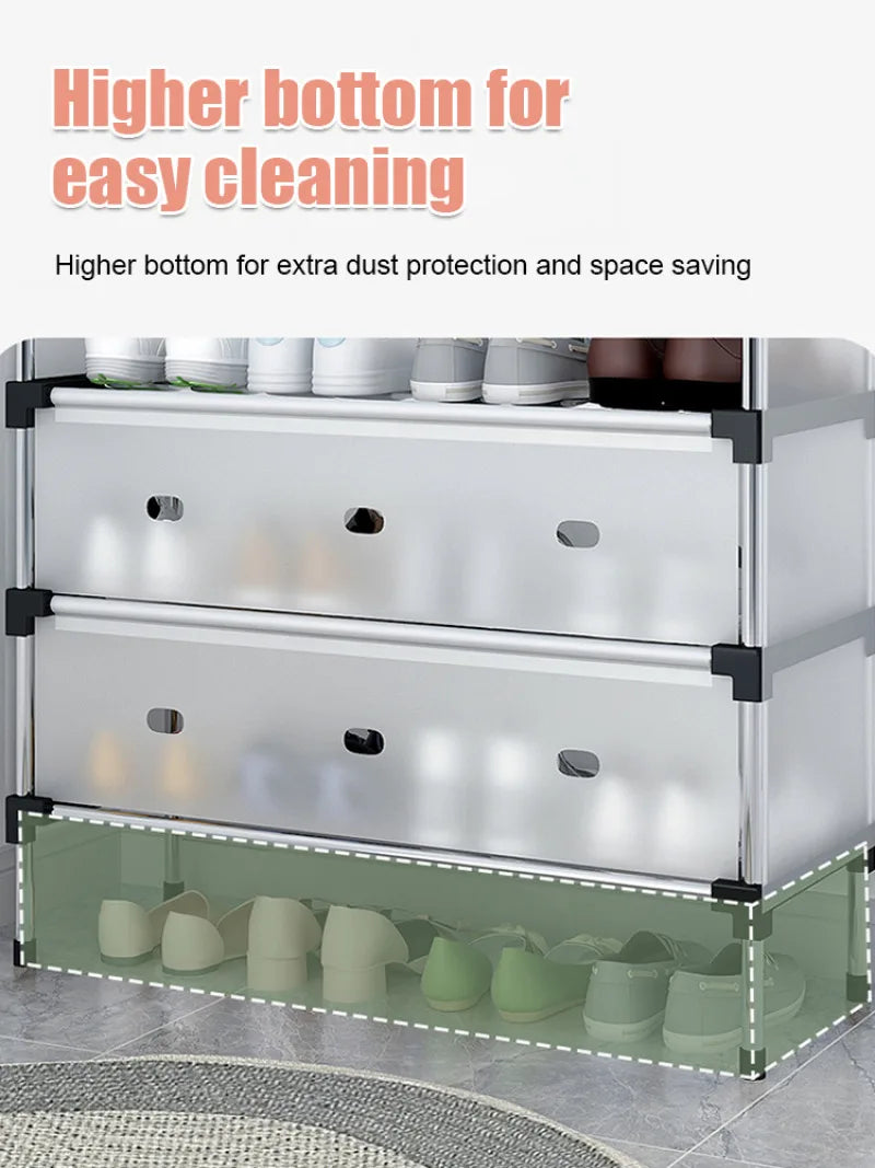 Multi-Layer Dustproof Shoe Rack – Space-Saving Cabinet